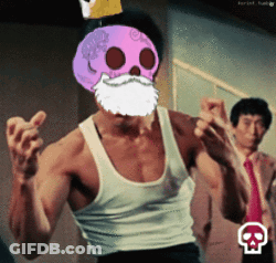 A Man Wearing A Skull Mask With A Beard GIF