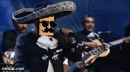 A Man Wearing A Sombrero Is Singing Into A Microphone GIF
