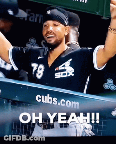 A Man Wearing A Sox Jersey With The Number 79 GIF