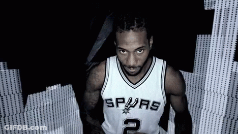 A Man Wearing A Spurs Jersey With The Number 2 GIF