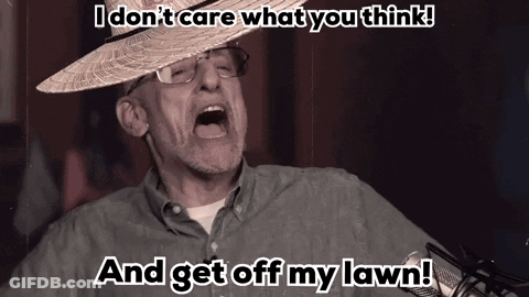 A Man Wearing A Straw Hat Says " I Don T Care What You Think " GIF