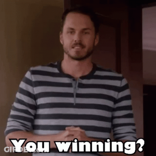 Man In Striped Shirt You Winning GIF