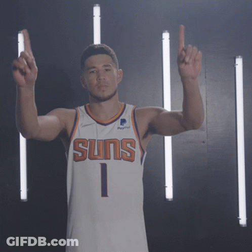 A Man Wearing A Suns Jersey With The Number 1 GIF