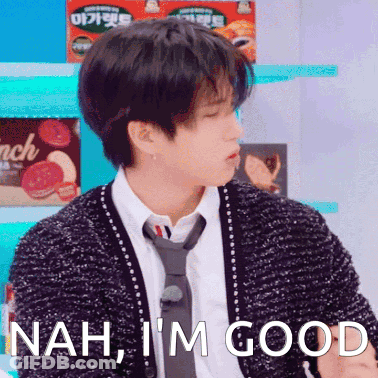 A Man Wearing A Sweater And Tie Says " Nah I 'M Good " GIF