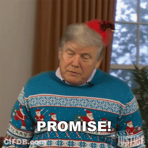 A Man Wearing A Sweater That Says Promise GIF