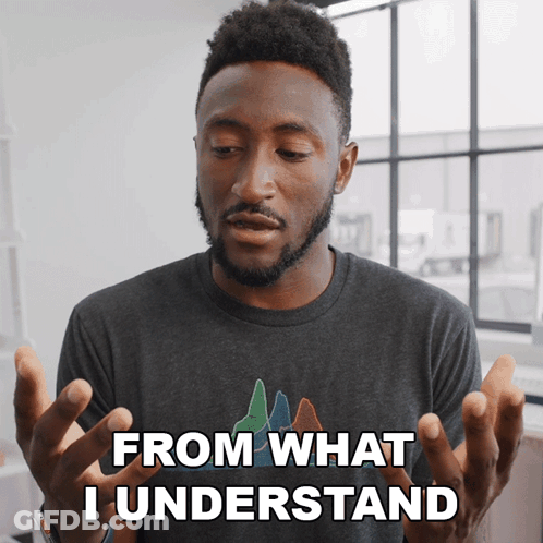 A Man Wearing A T-Shirt That Says " From What I Understand " GIF