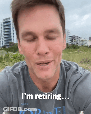 A Man Wearing A T-Shirt That Says " I 'M Retiring " GIF
