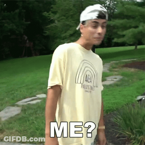 A Man Wearing A T-Shirt With A Rainbow On It And The Word Me On It GIF