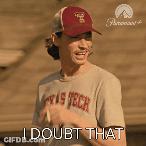 A Man Wearing A Texas Tech Shirt And A Paramount Logo GIF