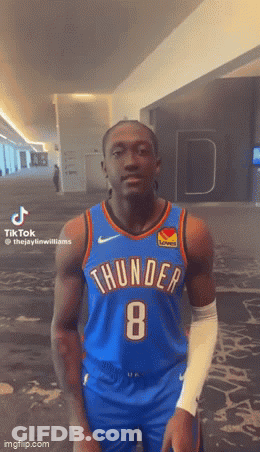 A Man Wearing A Thunder Jersey Number 8 GIF