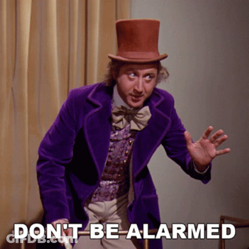 Man In Top Hat And Purple Suit Says Do Not Be Alarmed GIF
