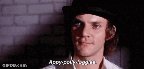 A Man Wearing A Top Hat And A White Shirt Is Saying Appy-Polly-Loggies . GIF
