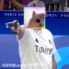 A Man Wearing A Turkey Shirt Holds A Gun GIF