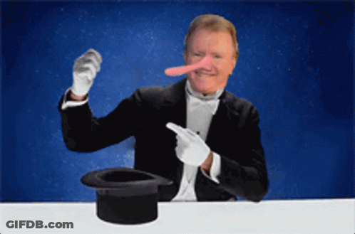 A Man Wearing A Tuxedo And White Gloves Is Pointing At A Top Hat GIF