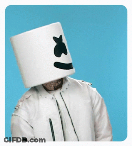 A Man Wearing A White Jacket And A White Marshmallow Hat GIF