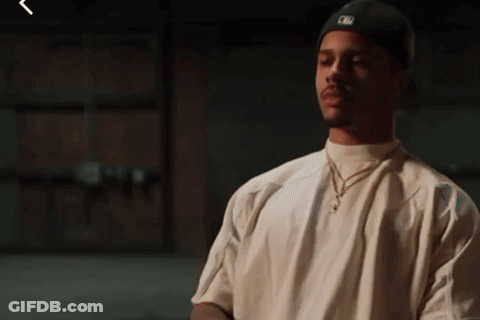 Man In White Shirt And Black Hat With L GIF