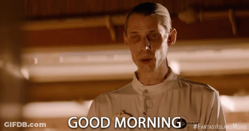 A Man Wearing A White Shirt Says Good Morning GIF