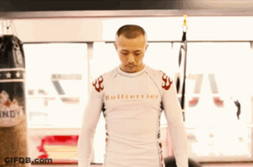 A Man Wearing A White Shirt That Says Bullterrier GIF