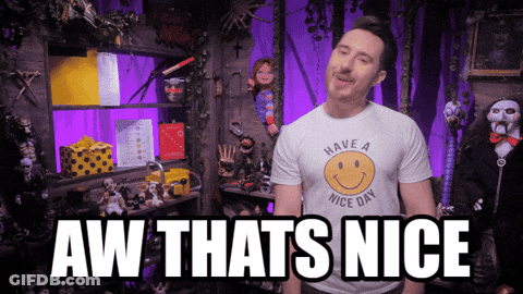 A Man Wearing A White Shirt That Says Have A Nice Day GIF