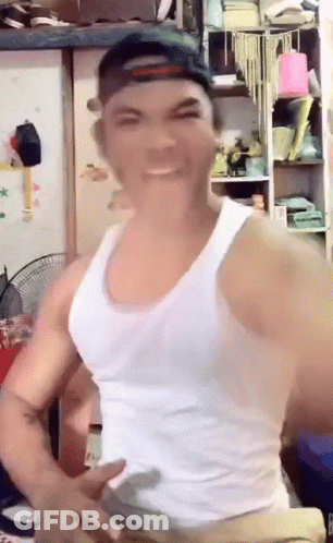 Man Making Funny Face White Tank Top GIF