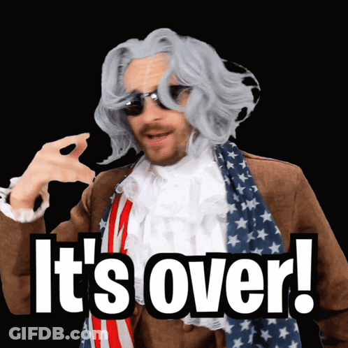 A Man Wearing A Wig And A Scarf Says It 'S Over GIF