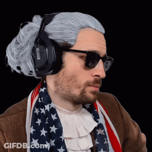 A Man Wearing A Wig And Headphones Has The Word Bose On The Headphones GIF