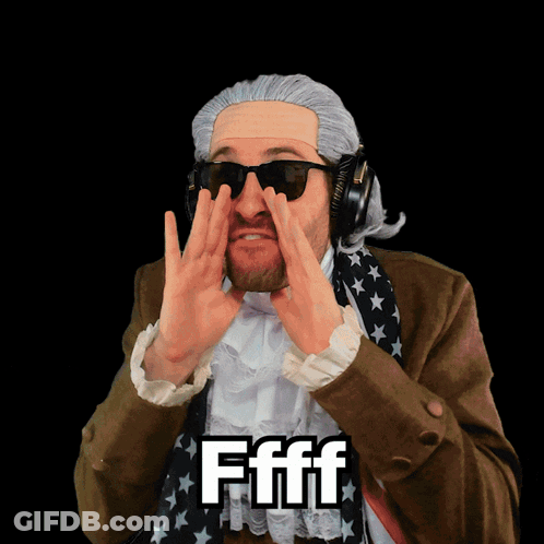 A Man Wearing A Wig And Sunglasses Has The Word Fff On His Face GIF