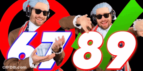 A Man Wearing A Wig And Sunglasses Holds Up A Sign That Says 67.90 GIF