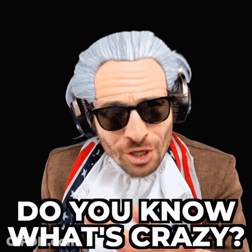 A Man Wearing A Wig And Sunglasses Is Asking Do You Know What 'S Crazy GIF