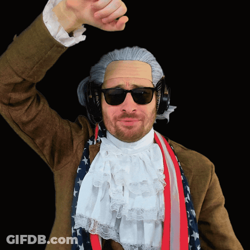 A Man Wearing A Wig And Sunglasses Is Giving A Thumbs Up Sign GIF