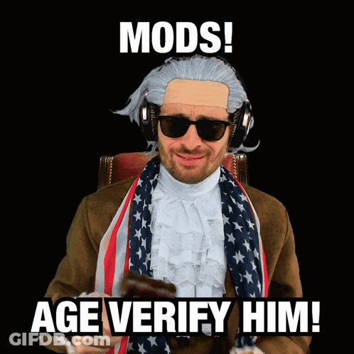 Man With Wig And Sunglasses Mods Age Verify Him GIF