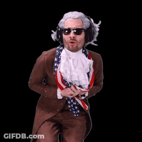 A Man Wearing A Wig And Sunglasses Is Wearing Headphones GIF