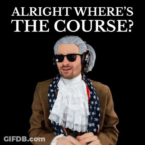 A Man Wearing A Wig And Sunglasses Says Alright Where 'S The Course GIF