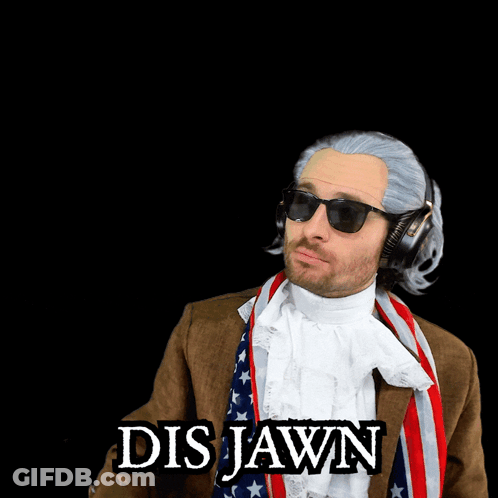 A Man Wearing A Wig And Sunglasses Says Dis Jawn GIF