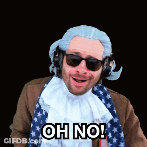 A Man Wearing A Wig And Sunglasses Says " Oh No " GIF