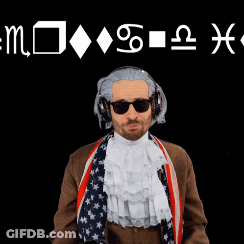 A Man Wearing A Wig And Sunglasses Stands In Front Of A Sign That Says ' Moses X ' GIF