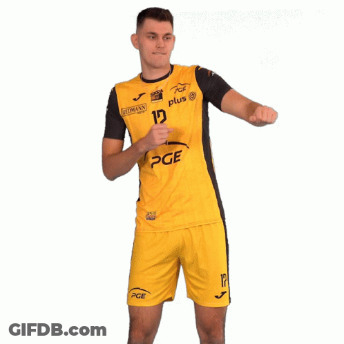 A Man Wearing A Yellow And Black Pge Jersey GIF