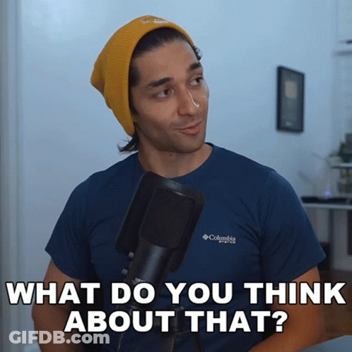 Man In Yellow Beanie Asking What Do You Think About That GIF