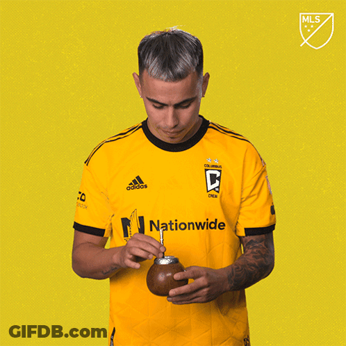 A Man Wearing A Yellow Jersey That Says Nationwide GIF