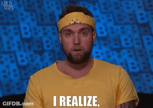 A Man Wearing A Yellow Shirt And A Yellow Headband Says " I Realize " GIF