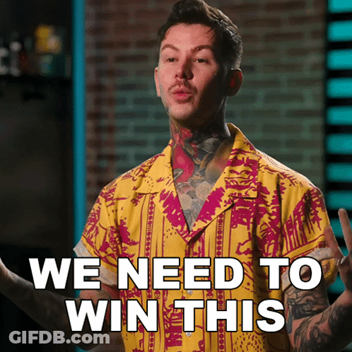 A Man Wearing A Yellow Shirt Says We Need To Win This GIF