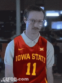 A Man Wearing An Iowa State Jersey With The Number 11 GIF