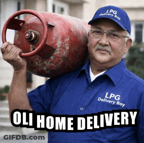 A Man Wearing An Lpg Delivery Boy Hat Is Carrying A Propane Tank GIF