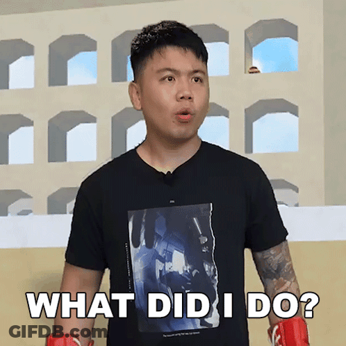 A Man Wearing Boxing Gloves And A Shirt That Says What Did I Do GIF