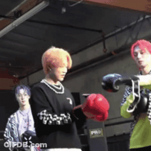 A Man Wearing Boxing Gloves Stands In A Boxing Ring GIF