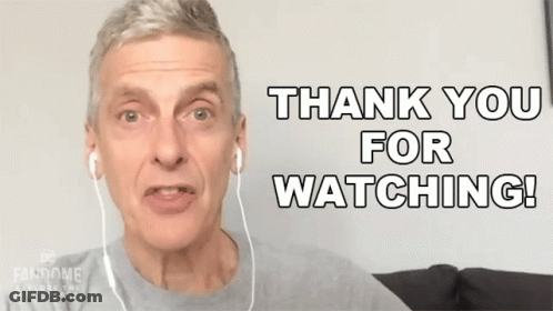 A Man Wearing Ear Buds Says " Thank You For Watching " GIF