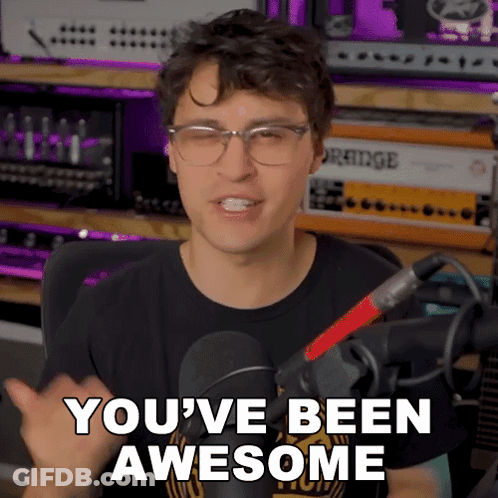 A Man Wearing Glasses And A Black Shirt Says " You 'Ve Been Awesome " GIF