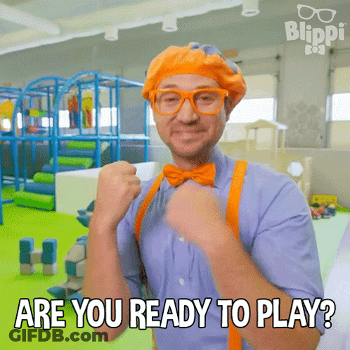 A Man Wearing Glasses And A Bow Tie Is Asking If He Is Ready To Play GIF