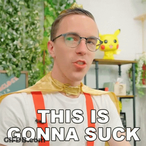 A Man Wearing Glasses And A Cape Is Saying This Is Gonna Suck GIF