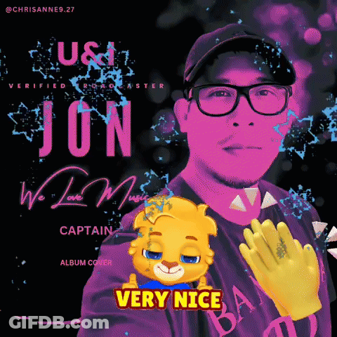 A Man Wearing Glasses And A Hat Is On A Poster That Says Very Nice On It GIF
